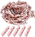 Mini Plastic Clips, 100 Pieces Rose Gold Photo Paper Pegs Clothespins Craft by Aylifu