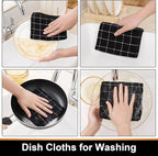 Mordimy 100% Cotton Terry Cloth Dish Cloths, Soft and Absorbent Checkered Dish - Image 4