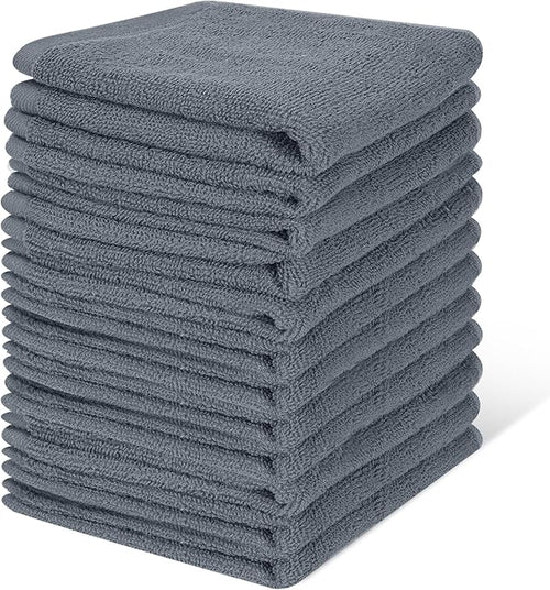 12 Pack 100% Cotton Wash Cloth, 12x12 Inch Highly Absorbent and Soft Feel by INFICRIME