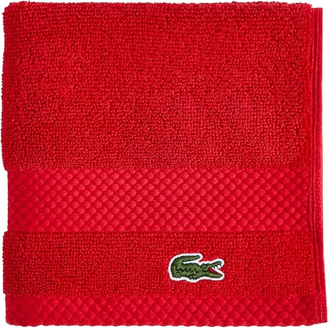 Lacoste Heritage 100% Supima Cotton Wash Cloth, Formula One, Premium Super Soft by LACOSTE