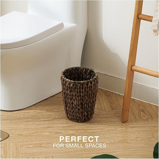 2-Pack Black Wicker Trash Cans - Image 2