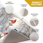 Winter Snowman Dish Drying Mat for Kitchen Counter Red Bird Berry Dishes - Image 4