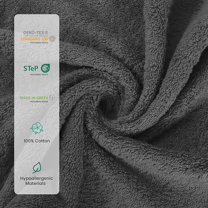 SEMAXE Bath Towel Set, 100% Cotton Bathroom Towels - Image 3