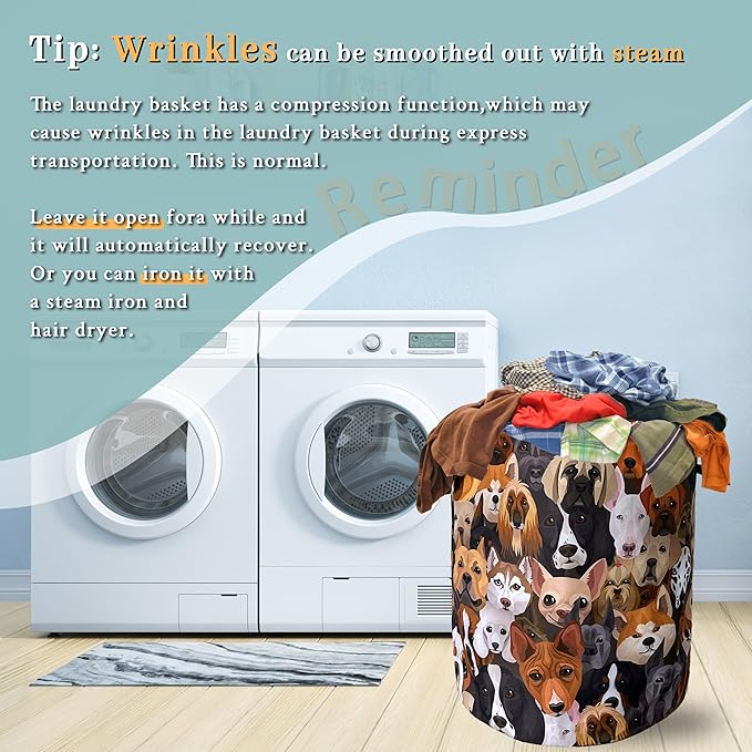 Cute Dogs Different Dog Laundry Basket Foldable - Image 6