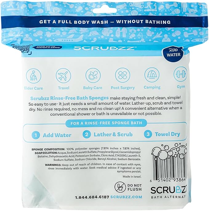 Scrubzz Disposable No Rinse Bathing Wipes - Image 7