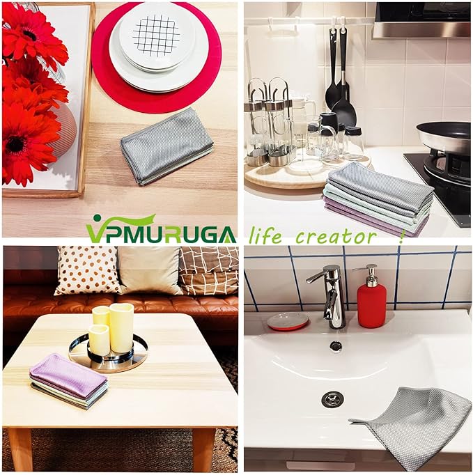 Fish Scale Streak Free Magic Glass Window Car Mirror Microfiber Cleaning Cloth - Image 6