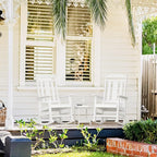 LUE BONA Outdoor Rocking Chairs Set of 2, Weather Resistant HDPS Poly Rocker Chairs, 350lb Heavy Duty, Oversized Porch Rocker for Adult, High Back Smooth Rocking Chair for Outdoor & Indoor, White - Image 5