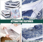 Hoolerry 6 Pieces Sweater Storage Bags Plastic Clear PVC Clothes Storage Bags - Image 3