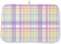 Easter Dish Drying Mat 18 x 24 Inch Spring Pink Yellow Purple Buffalo Plaid by Sorktse