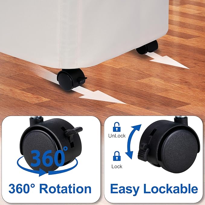 Slim Laundry Hamper with Lid and Wheels, Small Rolling Laundry Basket with - Image 4