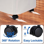 Slim Laundry Hamper with Lid and Wheels, Small Rolling Laundry Basket with - Image 4