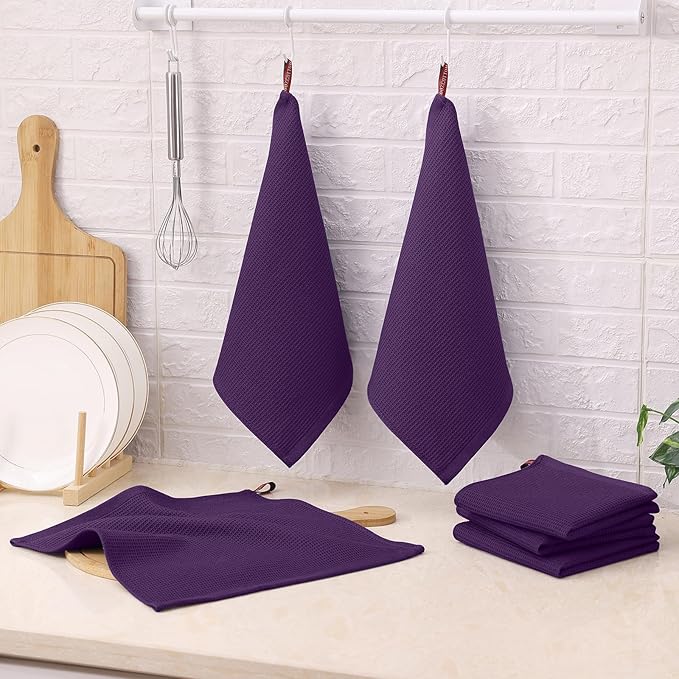 Homaxy 100% Cotton Waffle Weave Dish Cloths - Image 8