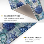Starfish Seashell Dish Drying Mat 18x24 inch Coastal Beach Dish Drainer Rack - Image 3
