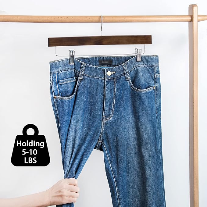 Nature Smile Wooden Pants Skirt Trousers Hangers - Image 7