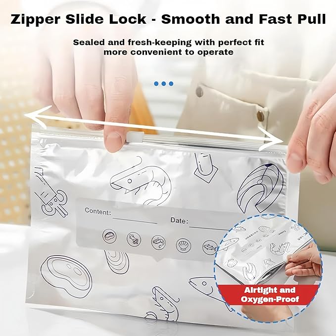 Reusable Aluminum Foil Sealable Storage Bags, 2026 New Resealable Stand Up - Image 3