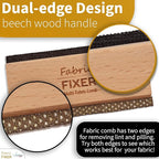 Multi-Fabric Sweater Comb with Natural Beech Wood Handle Manual Fabric Defuzzer - Image 5