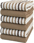 Premium Kitchen Towels | Large Cotton Kitchen Hand Towels | Popcorn Striped by BumbleTowels