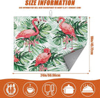 Flamingo Dish Drying Mat for Kitchen Counter Microfiber Absorbent Dish Tropical - Image 2