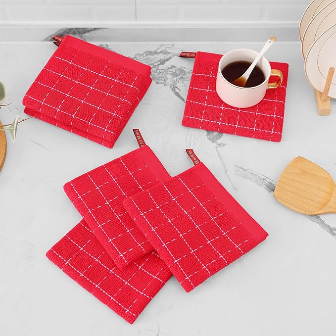 Mordimy 100% Cotton Terry Cloth Dish Cloths, Soft and Absorbent Checkered Dish - Image 7