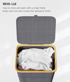 SUOCO Laundry Hamper with Lid, 29 Gal Clothes Basket with Bamboo Handles - Image 6