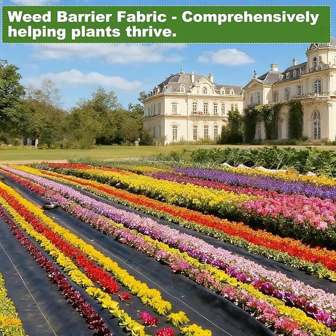3.3FT×13FT Weed Barrier Fabric, Landscape Fabric, 3.2oz Weed Barrier Fabric - Image 7