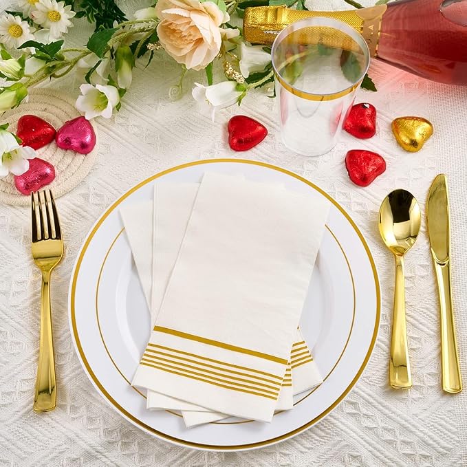 200 Pack Paper Napkins Guest Towels Disposable Premium Quality 3-ply Dinner - Image 3