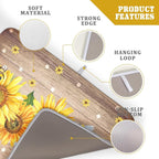 Sunflower Bee Dish Drying Mat for Kitchen Counter Home 18x24 Inch Wood Barn - Image 4