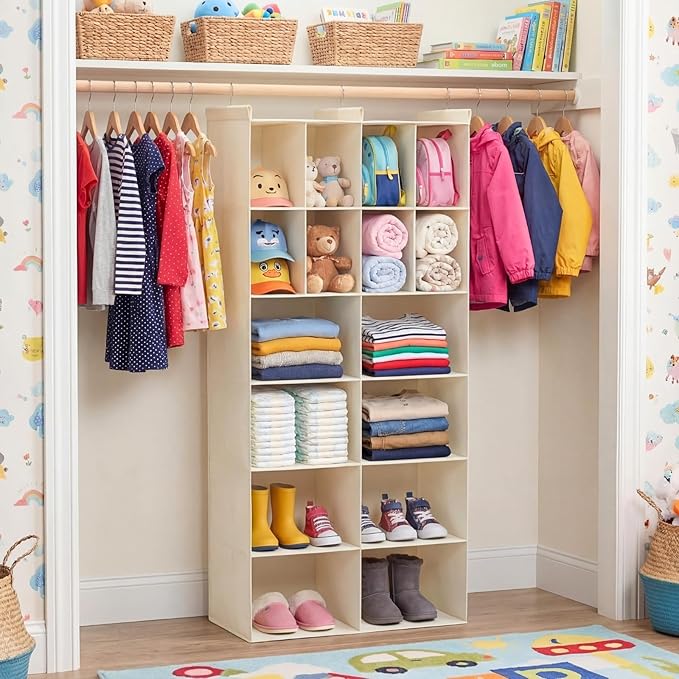 Ofiray-home 6 Tier Hanging Closet Organizer, 16 Compartments Sweater Organizer - Image 2