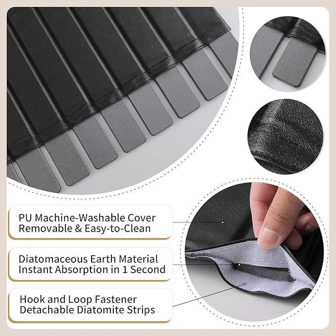Stone Drying Mat for Kitchen Counter-Super Absorbent PU Dish Drying Mat - Image 5