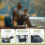 ALPHA CAMP Heavy Duty Camping Chair 500LBS Capacity, Oversized Folding Chair for Heavy People, Padded Portable Outdoor Chair with Cooler Bag & Cup Holder for Camping, Fishing, Beach - Image 8