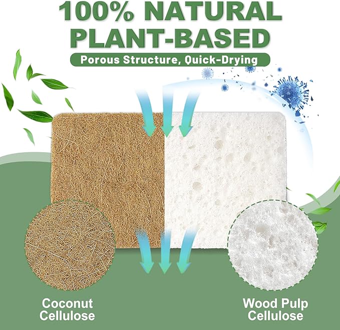 Aheroi Natural Dish Sponge, Organic Eco Friendly Cleaning Sponge - Image 3