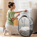 The upgraded pop-up laundry basket features a breathable side pocket mesh design - Image 7