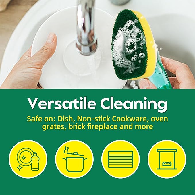 Dish wand Sponge Refills, 6 Sponges Replacement Heads DishWand Non Scratch - Image 3