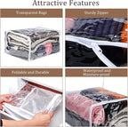 6 Packs Clear Zippered Storage Bags Sweater Moth Bags Plastic Storage - Image 4