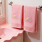 2 Pcs Beach Chair Hand Towels Pink Bathroom Decor 14x29 Inch Embroidered 100% - Image 4