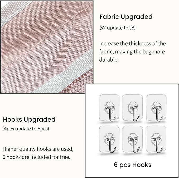 2pcs Light-Style Wall Hanging Storage Bag, Linen Fabric Door Hanging Organizer - Image 4