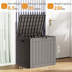 30 Gallon Waterproof Outdoor Storage Box,Resin Deck Box,Lockable Outside Storage Box Container for Patio Furniure,Garden Tools (30 Gallon,Grey) - Image 2