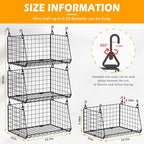 3-Pack Under Shelf Hanging Baskets - Image 7