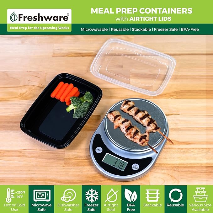 Freshware Meal Prep Containers 1 Compartment - Image 2