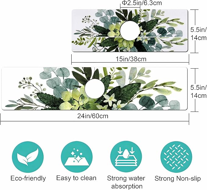 Kitchen Sink Splash Guard Faucet Mat -1 PC Super Absorbent Fast Drying Mat Sink - Image 3