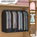 Black Garment Bags for Hanging Clothes 4 Packs, 10“ Gusseted and 32" Clothes - Image 3