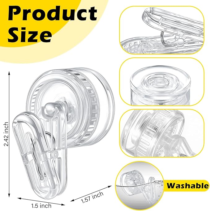 Geelin Dish Glove Clip with Suction Cup Easy Install Removable Transparent - Image 4