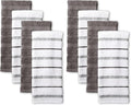 KitchenAid Albany Kitchen Towel 8-Pack Set, Charcoal Grey/White by KitchenAid