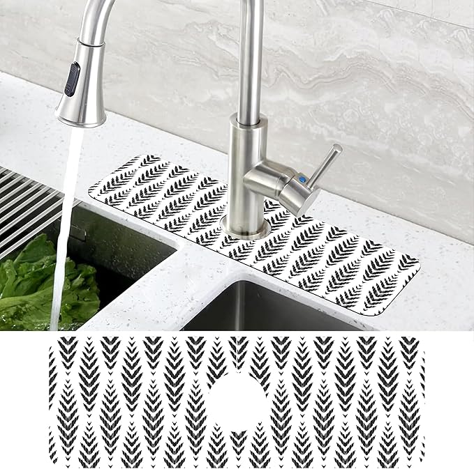 Bohemian Ethnic Herringbone Dish Drying Mat - Image 4