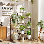 Bamworld Plant Stand Indoor Plants Shelf Outdoor Wood Plant Rack for 4 Tiers Large Flower Stand for Multiple Plants Ladder Plant Holder for Living Room Boho Home and Gardening - Image 4