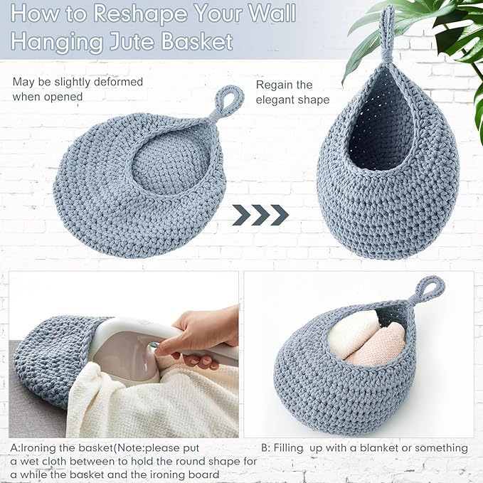 Honeydak Boho Decor Hanging Wall Baskets - Image 4