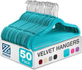 ZOBER Turquoise Velvet Hangers 50 Pack by ZOBER