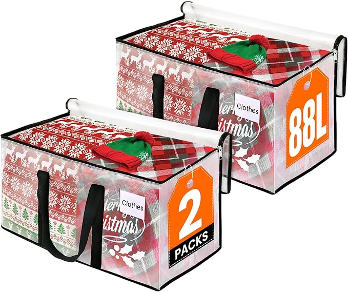 Clear Heavy Duty Extra Large Moving Bags, Reinforced Handle and Double Zipper by RoomHacks