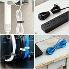 24 Pcs Silicone Cable Ties, Wire Cord Organizer, Cord Ties Reusable Cable - Image 4