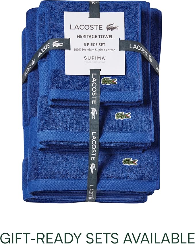 Lacoste Heritage 100% Supima Cotton Tub Mat, Surf Blue, Premium Super Soft Bath - Image 5